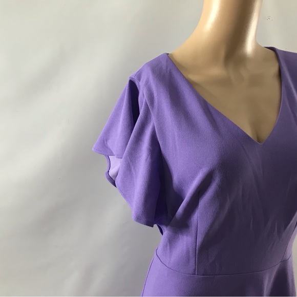 Dress Tells High-Low Swing Dress Empire Waist Ruffled Sleeve Size M Purple New - Picture 2 of 7